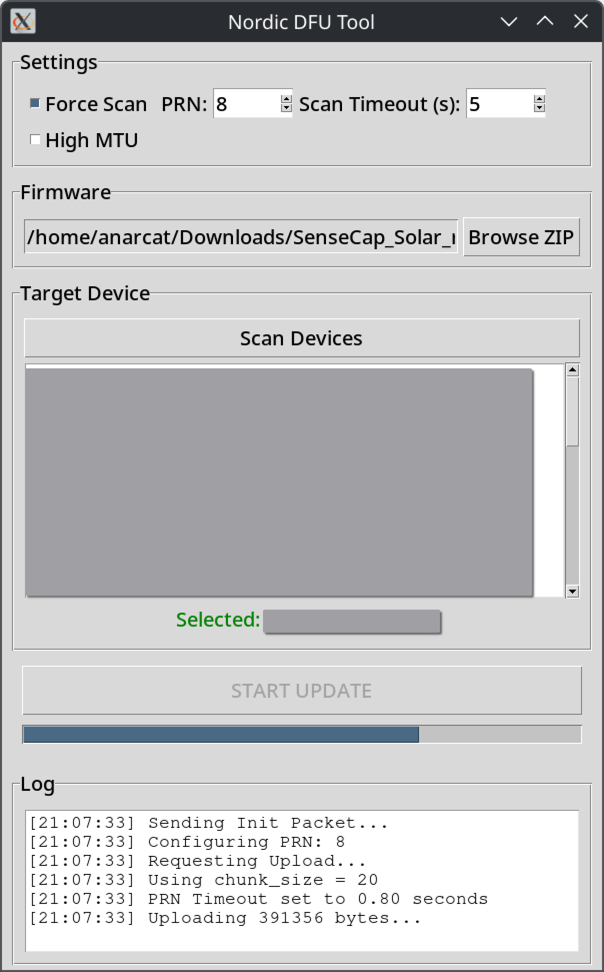 Working Linux desktop OTA upgrade screenshot